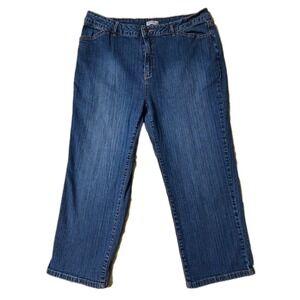 St John's Bay Women's 16W Tall Stretch Jeans Plus Size Blue Denim Excellent Cond